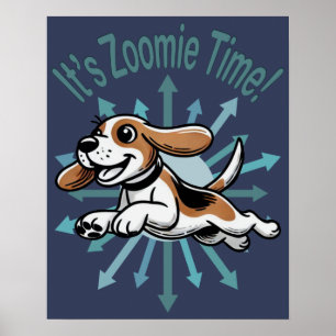 Poster É hora do Zoomie Beagle
