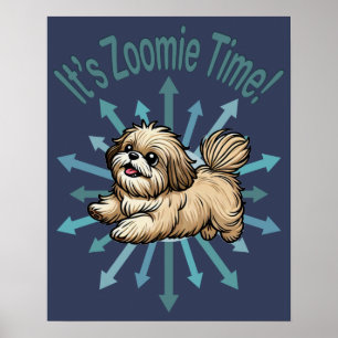 Poster É hora do Zoomie Shih Tzu