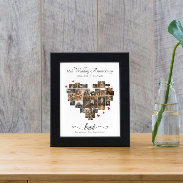 POSTER E IMPRESSÃO DE COLAGEM DO CORAÇÃO ANIVERSÁR (Criador carregado)