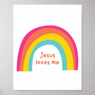 Pôster e Impressões Jesus me ama arco-íris