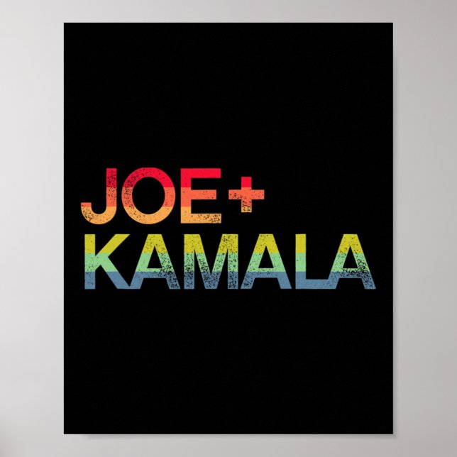 Poster E Kamala Bold Retro Rainbow Pride Biden Harris (Frente)