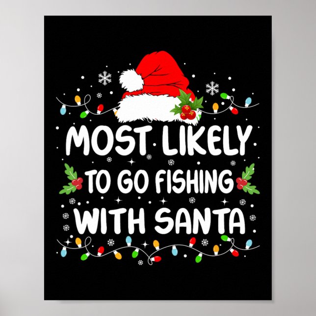 Poster É Mais Engraçado Ir Pescar Com Papai noel Christm (Frente)