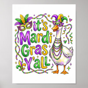Poster É Mardi Gras, seu ganso engraçado desfile de carna