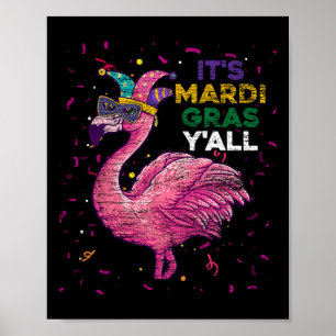Poster É Mardi Gras Yall Flamingo