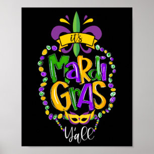 Poster É Mardi Gras Yall Funny Mardi Gras Party Mask Co