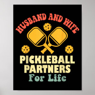 Poster E Marido Esposa Parceiros de Pickleball Vida