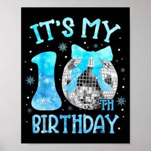 Poster É Meu 10º Aniversário Coquette Laço Disco 10 Anos