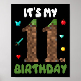 Poster É Meu 11º Aniversário Divertido 11 Anos de Idade V
