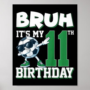 Poster É meu 11º aniversário menino futebol 11