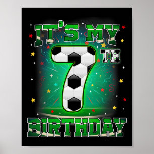 Poster É Meu 7º Aniversário Futebol Masculino 7 Anos De I