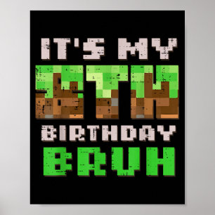 Poster É Meu 8º Aniversário Bruh Xel Gamer 8 Bday Gaming
