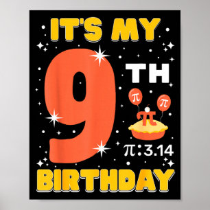 Poster É Meu 9º Aniversário Dia Do Pi Matemática 9 Anos C