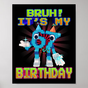 Poster É Meu Aniversário 67 Seis Sete 6-7 Cérebro Engraça
