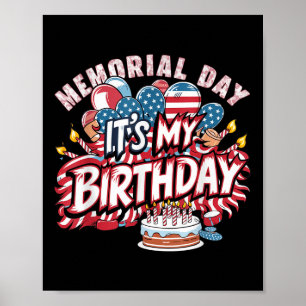 Poster É Meu Aniversário Dia dos Veteranos Legal Retrô En