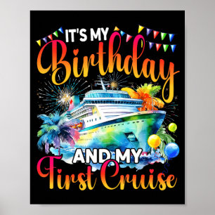 Poster É Meu Aniversário E Minha Primeira Viagem De Navio