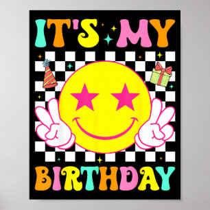 Poster É Meu Aniversário Feliz Rosto Sorridente Paz Menin
