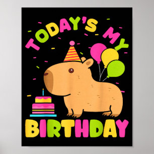 Poster É Meu Aniversário Garotas Amantes de Capivara Aniv