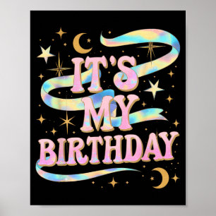 Poster É Meu Aniversário Garotas Mulheres Groovy Coquette