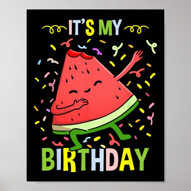 Poster É Meu Aniversário Melancia  (Frente)