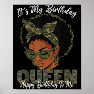 Poster É Meu Aniversário Rainha Meninas Negras Aniversári