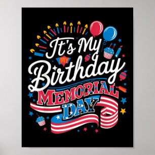 Poster É Meu Dia de Memória de Aniversário Legal Retro En