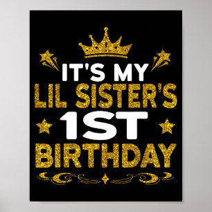 Poster É o 1º Aniversário da Minha Irmãzinha Feliz Aniver