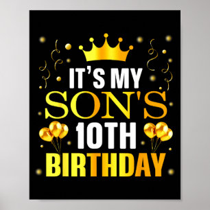 Poster É o 10º aniversário do meu filho Feliz aniversário