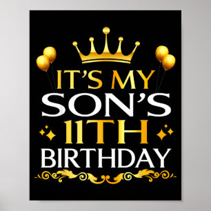 Poster É o 11º aniversário do meu filho Feliz aniversário