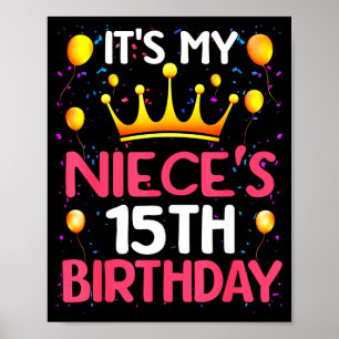 Poster É o 15º aniversário da minha sobrinha Feliz aniver