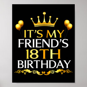Poster É o 18º aniversário do meu amigo Feliz aniversário