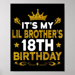 Poster É o 18º Aniversário do Meu Irmãozinho Feliz 18 Ano