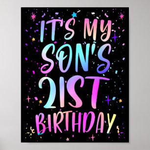 Poster É o 21º aniversário do meu filho Colorido Feliz 21
