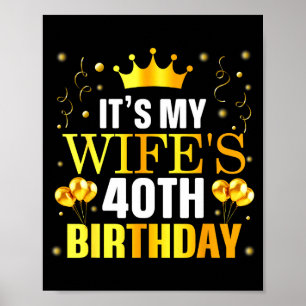 Poster É o 40º aniversário da esposa Ilustração feliz