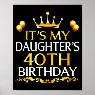Poster É o 40º aniversário da minha filha Feliz aniversár