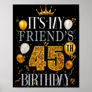 Poster É o 45º aniversário do meu amigo Feliz aniversário