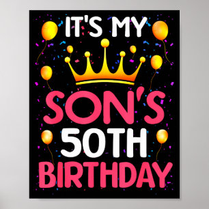 Poster É o 50º aniversário do meu filho Feliz aniversário