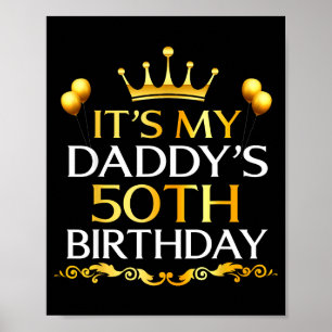Poster É o 50º Aniversário do Meu Papai Feliz Aniversário