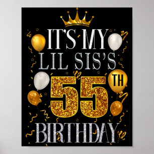 Poster É o 55º Aniversário da Minha Irmãzinha Feliz Anive