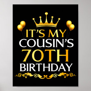 Poster É o 70º Aniversário do Meu Primo Feliz Aniversário