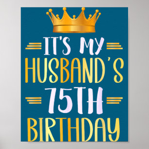 Poster É o 75º Aniversário do Marido Ilustração Feliz