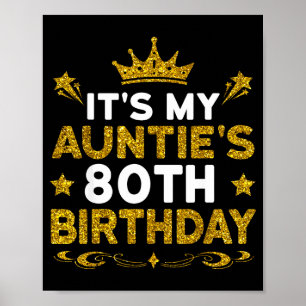 Poster É o 80º aniversário da minha tia Feliz aniversário