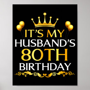 Poster É o 80º aniversário do meu marido Feliz aniversári