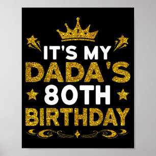 Poster É o 80º Aniversário do Meu Papai Feliz Aniversário