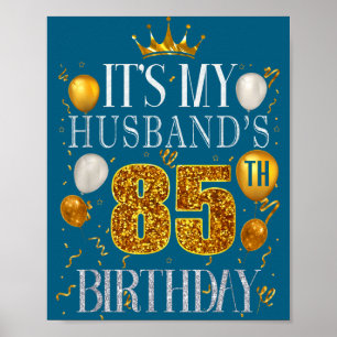Poster É o 85º Aniversário do Marido Ilustração Feliz