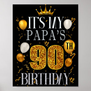Poster É o 90º Aniversário do Meu Papai Feliz Aniversário