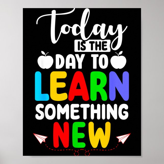 Poster É o Dia de Aprender Algo Novo - Volta às Aulas (Frente)