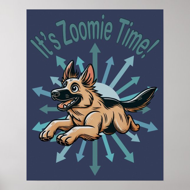 Poster É o German shepherd do Tempo Zoomie (Frente)