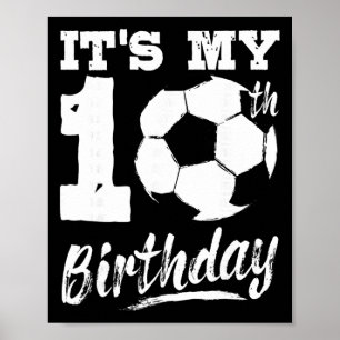 Poster É o Meu 10º Aniversário Jogador de Futebol 10 Fest