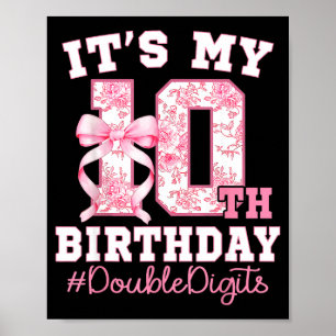 Poster É o meu 10º aniversário menina dígitos duplos Coqu