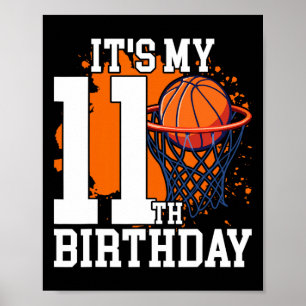 Poster É o meu 11º aniversário Tema Sketll 11 anos Bi